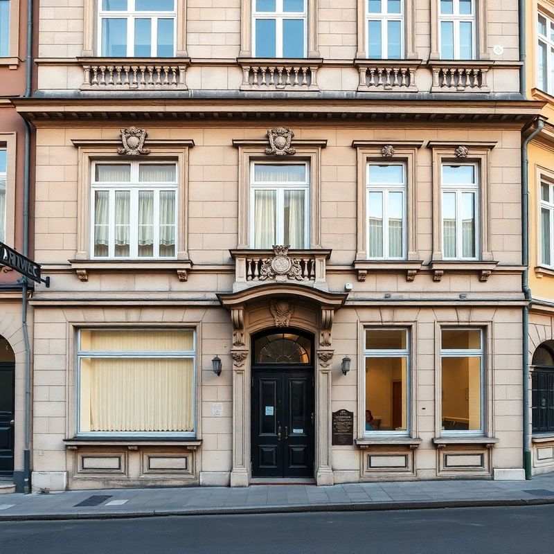 Fasáda stredoeurópskej kamennej budovy z roku 1924 v Banskej Bystrici